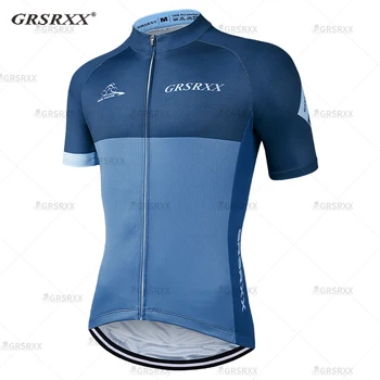 GRSRXX, мужская велосипедная майка MTB, дышащие трикотажные изделия с коротким рукавом, Быстросохнущая велосипедная форма для командных гонок, спортивная одежда для шоссейных велосипедов