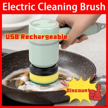 Электрическая щетка для чистки Кухни, Бытовая Щетка для мытья посуды, Перезаряжаемая через USB Автоматическая щетка для чистки плитки в ванной, Профессиональная щетка для чистки