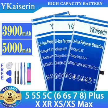 YKaiserin Аккумулятор Для iPhone (6 6s 7 8) Plus 5 5S 5C X XR XS/XS Max 6Plus 6sPlus 7Plus 8Plus Сменные Батареи Большой емкости