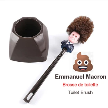 Ершик для унитаза Emmanuel Macron Brosse WC Brosse de toilette Президенту Франции забавный подарок с кляпом во рту