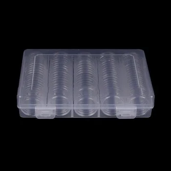Пластиковый Органайзер для хранения прозрачных монет, футляр для хранения капсул, защитные коробки, контейнер