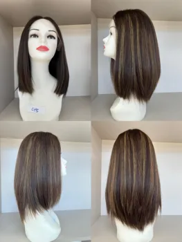 Европейский кружевной топ из натуральных волос, прямой кошерный парик Tsingtaowigs натурального цвета для женщин, бесплатная доставка