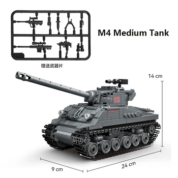Военная серия WW2 1: 35 Sherman M4 Firefly Танк Классическая Коллекционная модель Строительные Блоки Кирпичи Игрушки Подарки