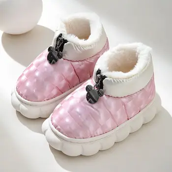 Детские ботинки для девочек и мальчиков Детская теплая флисовая водонепроницаемая обувь для девочек-снегурочек Ботильоны Sapato Зимние ботинки Хлопковая Детская обувь для девочек