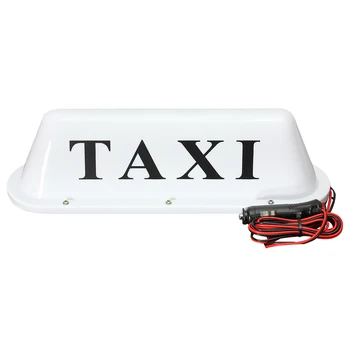Белое водонепроницаемое такси с магнитным основанием на крыше кабины автомобиля Светодиодная вывеска лампа 12V ПВХ