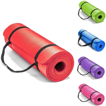 Коврик для йоги для женщин и мужчин, нескользящий коврик для упражнений, оборудование для домашнего тренажерного зала для фитнеса, гимнастики и пилатеса (10 мм)