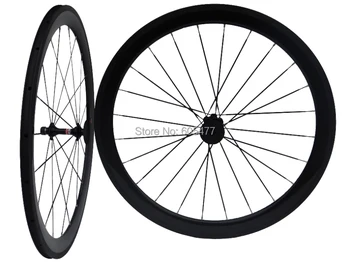 Абсолютно новый - Полностью углеродистая глянцевая колесная пара с решающим ободом для шоссейного велосипеда 700C, велосипедное колесо 50 мм