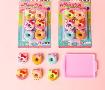 1 упаковка Резиновых Ластиков Kawaii Cat Donut, Детские Подарочные Резинки, Канцелярские Принадлежности для творчества, Мягкие, легко Протираемые (SS-6020)