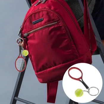 Мини-теннисная ракетка Брелок для ключей Милый Спортивный Шарм Теннисный мяч Брелок Для ключей Автомобильная сумка Кулон Брелок для ключей Подарок Случайный цвет
