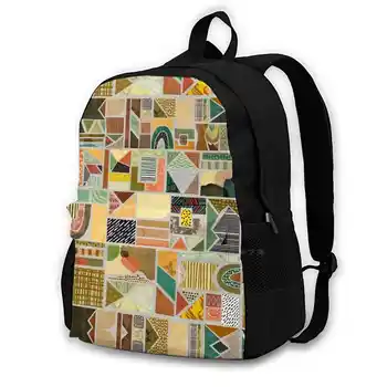 Школьная сумка Afrika Art Design, рюкзак большой емкости, ноутбук, 15-дюймовый круглый Современный узор, Абстрактный Мрамор, Бетон, Минимал-Дом