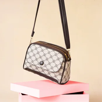 Женская высококачественная сумка через плечо, модная легкая роскошная сумка-мессенджер большой емкости, двухслойная сменная сумка для мобильного телефона