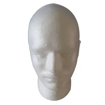 Мужской парик для показа, Косметологический манекен, подставка для головы, модель из пенопласта Белого цвета