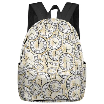 Шаблон наложения часов, Студенческие Школьные сумки, Ноутбук, Изготовленный на заказ Рюкзак для мужчин, женщин, Женский Дорожный рюкзак Mochila