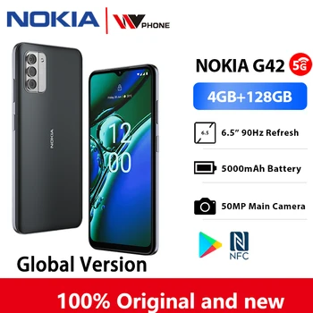 [Мировая премьера] Nokia G42 4GB 128GB 5G Snapdragon 480 Android с частотой обновления 1390 Гц 6,56-дюймовая Тройная Камера 5000 мАч 50 Мп