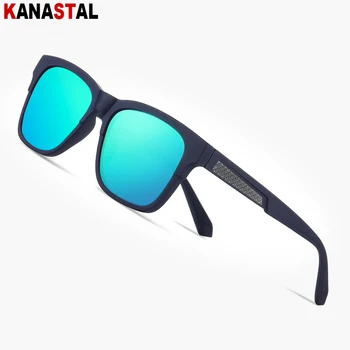 Мужские поляризованные солнцезащитные очки UV400, легкие солнцезащитные очки TR90, полигональная оправа для очков, очки для вождения, кемпинга, пляжных путешествий, солнцезащитные очки
