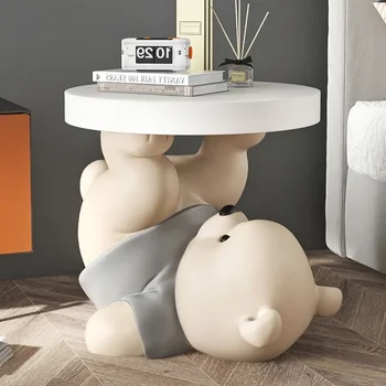 Приставной столик со статуей энергичного Медведя, Эстетичный входной Итальянский уникальный приставной столик, Европейские Небьющиеся украшения для дома Kaffee Tische